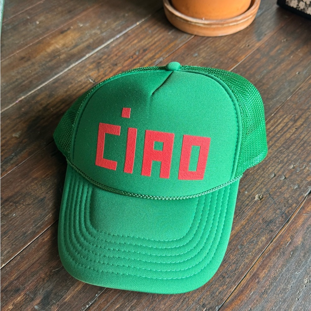 Clare V Green ‘CIAO’ trucker hat